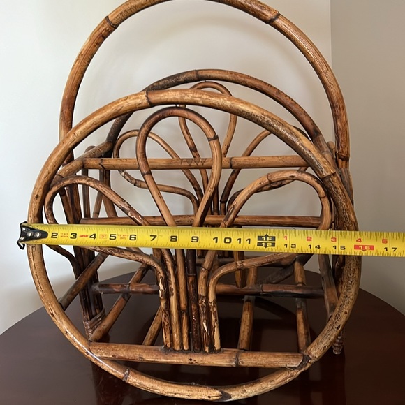 Midcentury Rattan Bamboo Magazine Rack - Picture 13 of 16